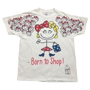 Vintage 1990’s “Born To Shop” Single Stitched Graphic T-shirt